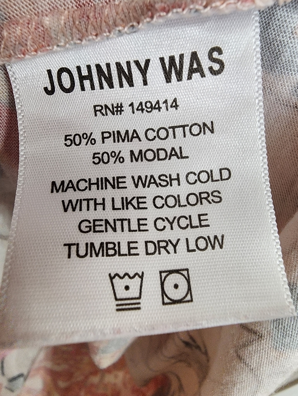 Johnny Was Pima Cotton Modal Floral Paisley Cap Sleeve Dress Tunic Sz S - Picture 9 of 9